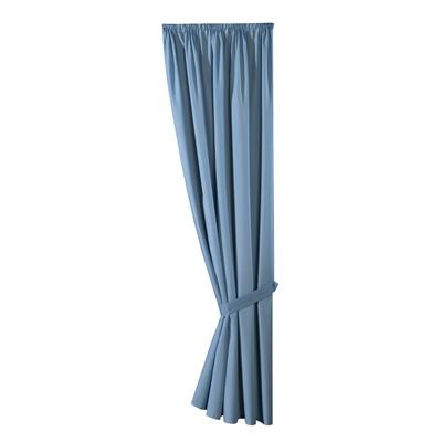 Vorhang WECKBRODT "Matteo" Gr. 2, blau, B:140cm H:175cm, Polyester, Gardinen, Satin, bedruckt, leichte Qualität, mit Raffhalter, Gardine, Store