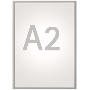 Maul Klapprahmen 6604208 Brandschutz B1, 25 mm Profil, DIN A2, silber, Aluminium, Brandschutzklasse B1