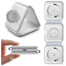 Kabelloses Ladegerät 15W für Smartphone, Apple Watch, AirPods P14 Weiß