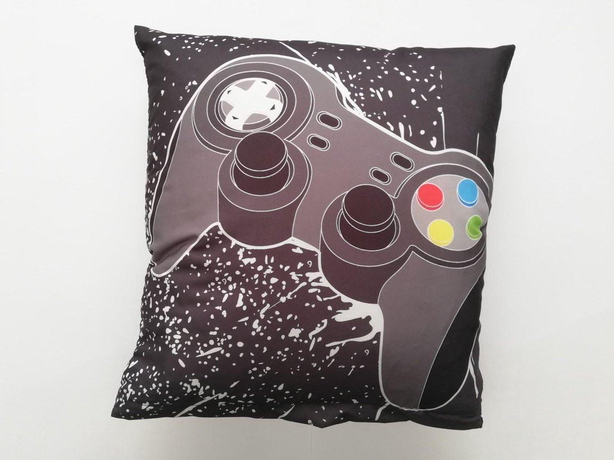 Carbotex Gamer Controller Sierkussen inclusief vulling, 40 x 40 cm, 100% polyester