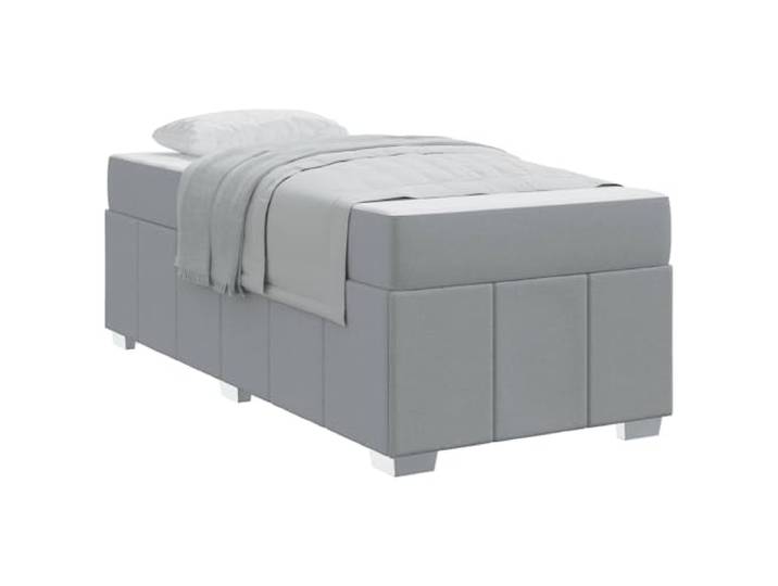 KKgypkn Boxspringbett Stoff hellgrau 90x200 cm mit Matratze, Bettgestell mit Taschenfederkern-Matratze, modernes Design mit stabilen Pfostenbeinen aus Kunststoff, einfache Montage
