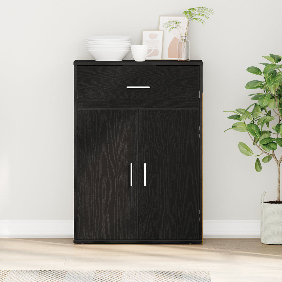 17 Stories Sideboard Black Oak 84cm H X 60cm W X 30cm D