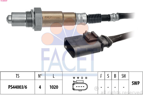 Facet Lambdasonde Made In Italy - Oe Equivalent 108507 Für Vw