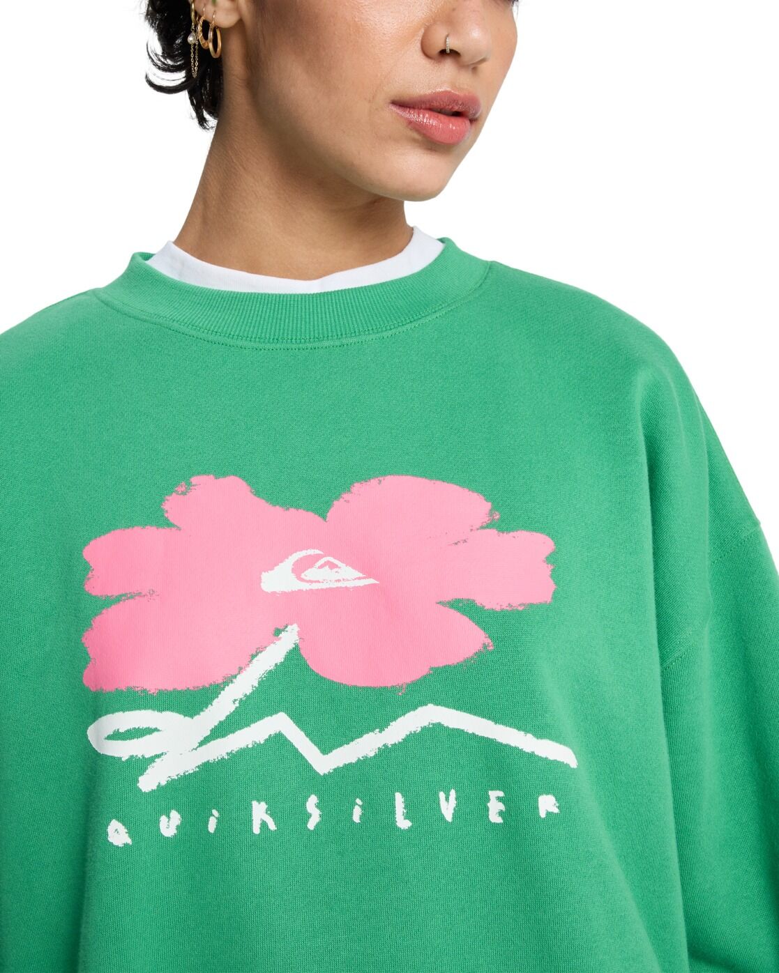 Fleecepullover QUIKSILVER "Standard", Damen, Gr. XS, leprechaun, Obermaterial: 100% Baumwolle., Sweatshirts Fleecepullover