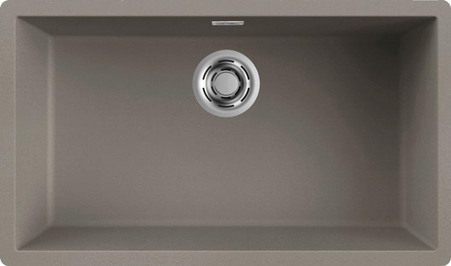 Elleci ZEN-F 130, Aufsatzwanne, Rechteckig, Keratek, Grau, 1 Becken, Dove Grey