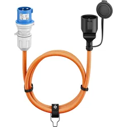 Goobay, Verlängerungskabel, CEE-Adapterleitung, CEE-Stecker auf Schutzkontakt-Kupplung, 5 m (5 m, CEE 7/3)