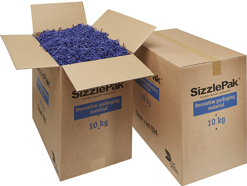 kaiserkraft SizzlePak Papier-Füllmaterial, 10 kg, Füllvolumen 350 l, schwarz