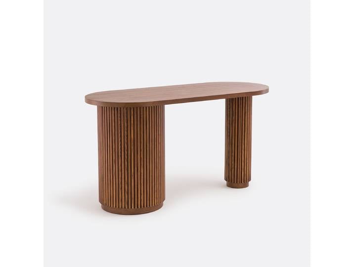 LA REDOUTE Bureau forme organique, 1 porte, Genna&nbsp; Marron Coloris Noyer