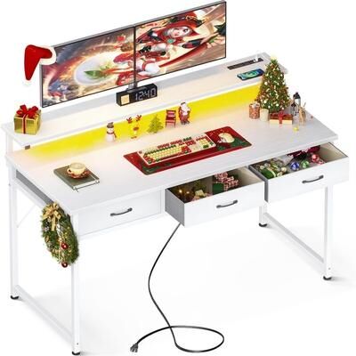 No 40 Inch Small Desk with Fabric Drawers