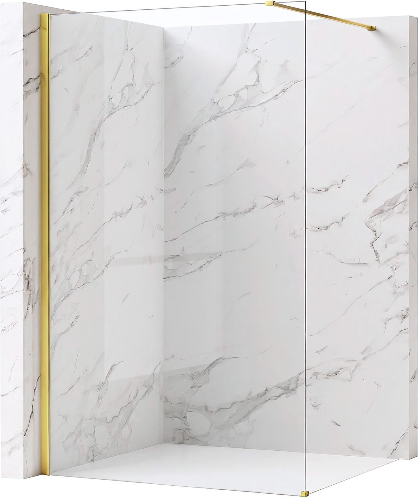Rea Walk-in Douchewand Flexi Transparent / Gold 100