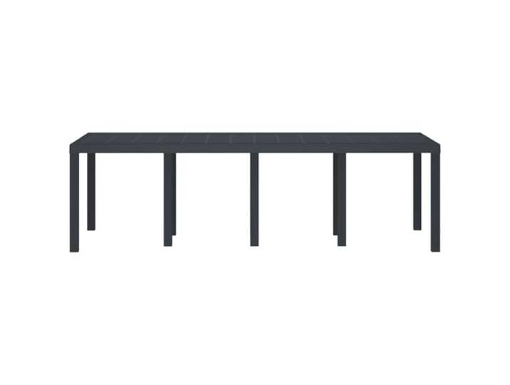 FDSAQOPT Gartentisch Anthrazit 250 x 100 x 73 cm Poly-Rattan Stahlrahmen,Poly-Rattan-Oberfläche,rechteckige Tischplatte,schwarze Beine,Abdeckung bei Nichtgebrauch