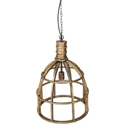 HSM Collection Hängelampe Gold Metall, Ø 40 cm, Höhe 50 cm