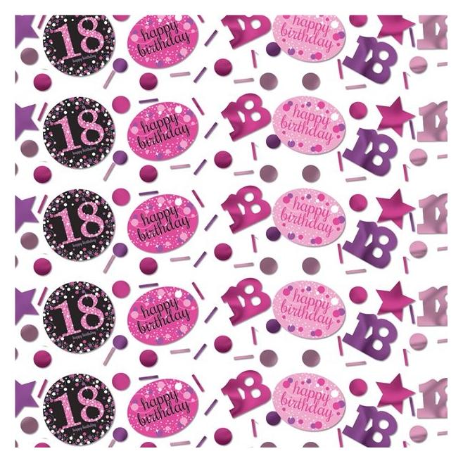 Amscan Konfetti Rosen 18 Jahre "Happy Birthday". (1 Stk.) (9900578)