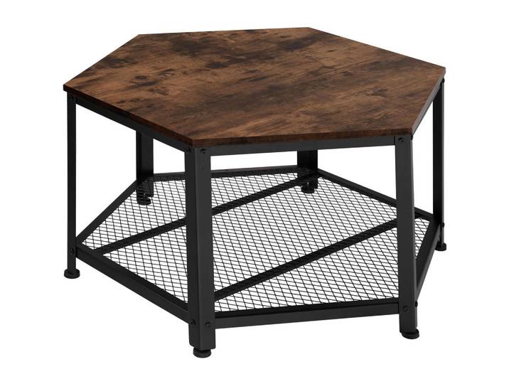 tectake Couchtisch Norwich, 86,5 x 75 x 46,5 cm, Industrial Holz dunkel, rustikal, Rostfarben, Quadratisch, 86.5x46.5x75 cm, Wohnzimmer, Wohnzimmertische, Couchtische