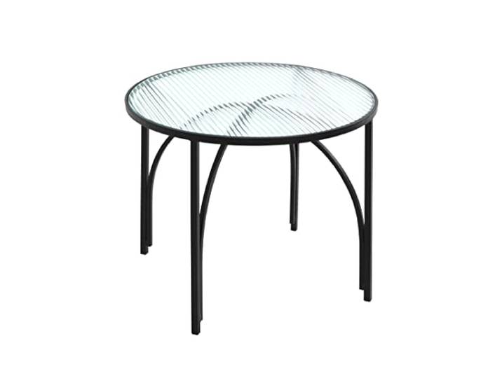 HAKU Couchtisch rund Beistelltisch mit Glasplatte schwarz Metall Sicherheitsglas 5 mm - Maße: H 40 x Ø 50 cm Style: Modern