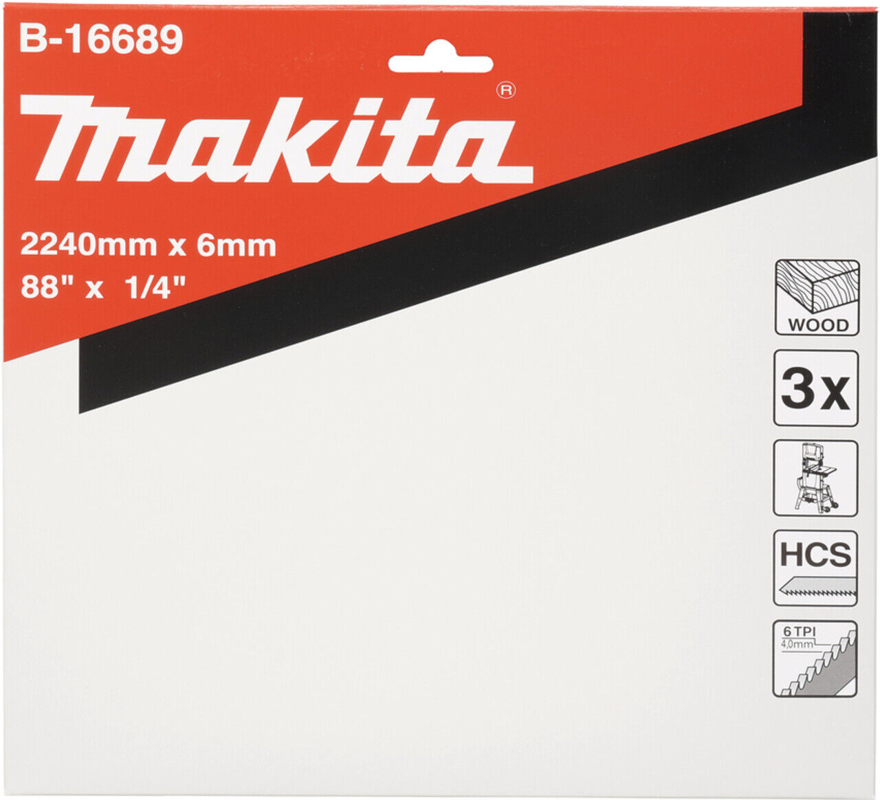 Makita Bandsägeblatt 6 Zähne 6 Zoll Kurvenschnitt (B-16689))