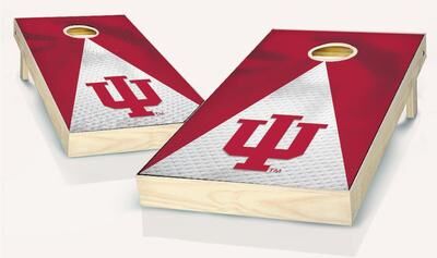 Skip's Garage Indiana Hoosier Jersey Outdoor Cornhole Board Set