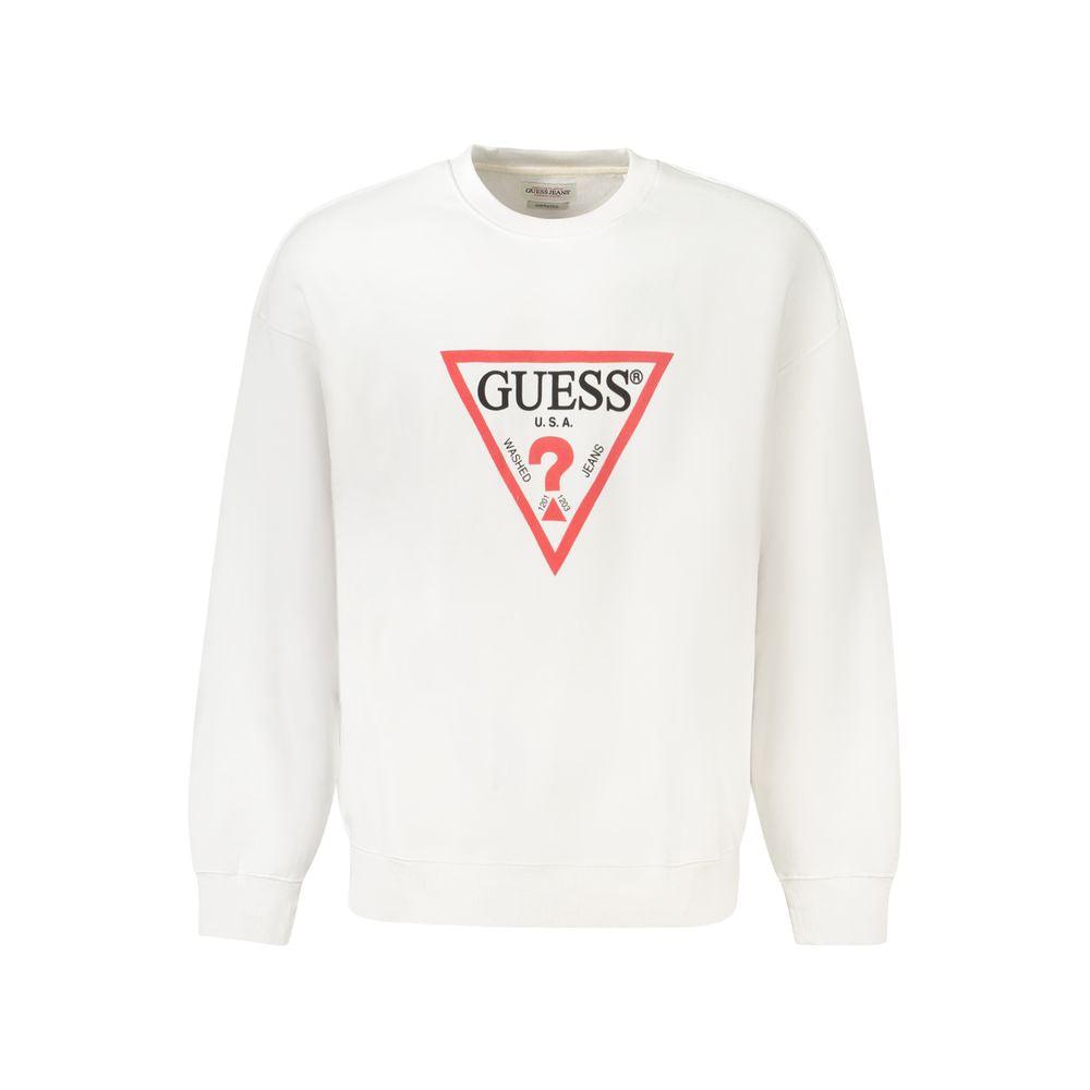 Guess Jeans weißer Baumwollpullover für Herren