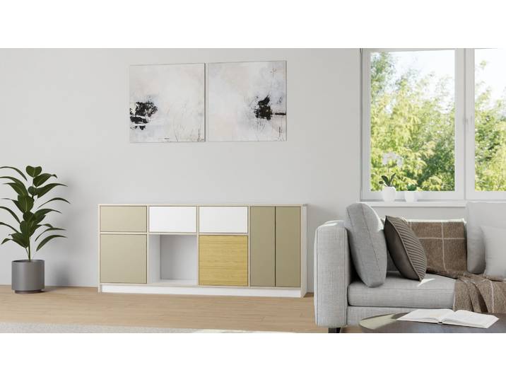 Highboard modern Multiplex Multiplex Weiß