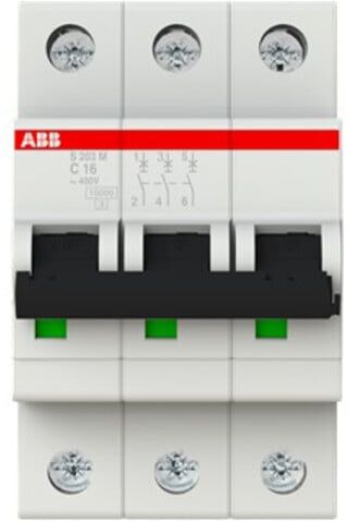ABB Stotz S&J; Disjoncteur 10kA 16A C 3p S203M-C16 (2CDS273001R0164)