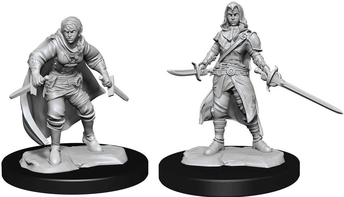 Wiz Kids LLC D;D Nolzur's Marvelous Miniatures: Half-Elf Rogue Female, Unpainted, Primed, for Dungeons & Dragons Tabletop Gaming