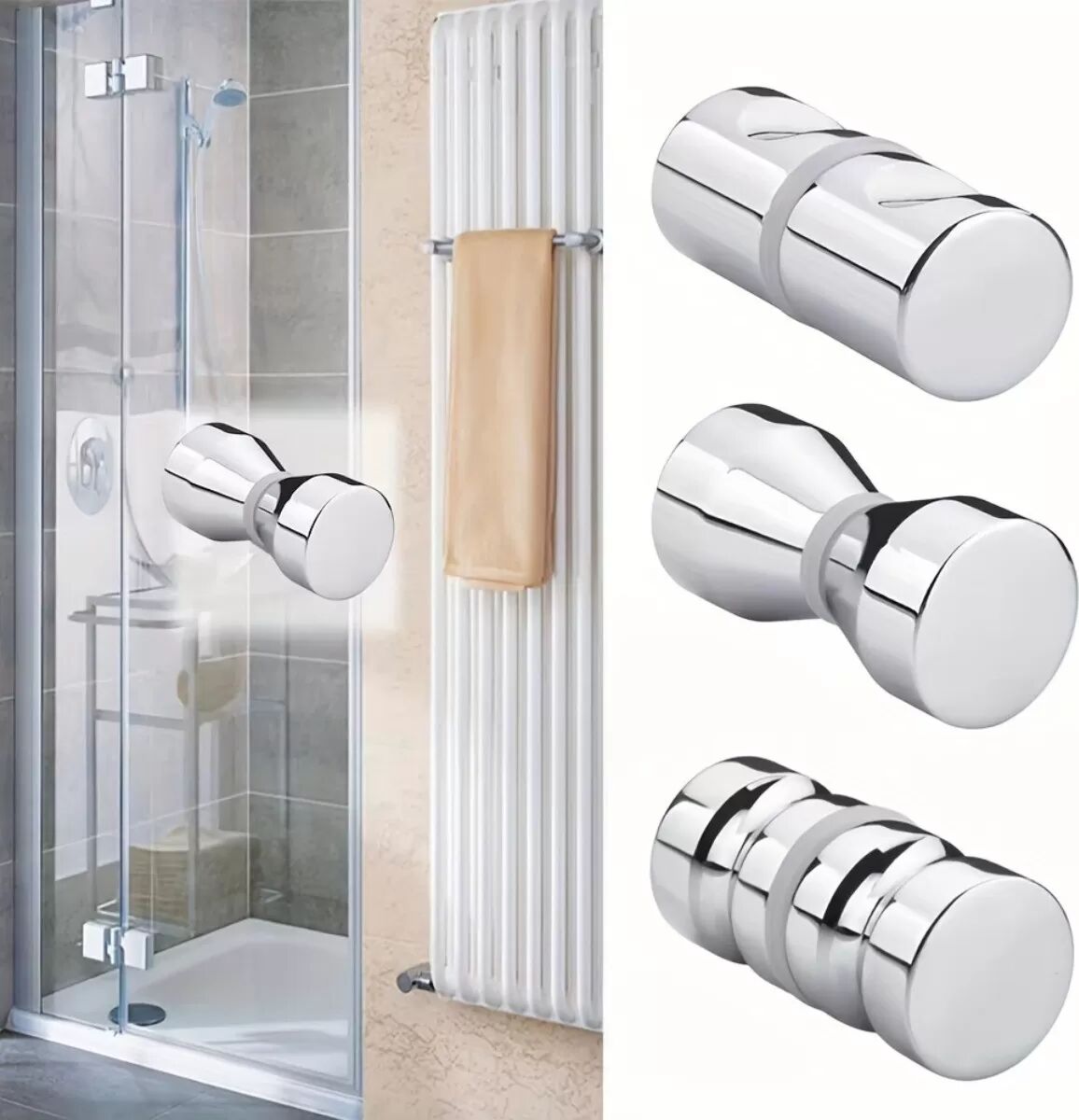 INF Beidseitiger Zuggriff 304 Edelstahl für Glas 6-18mm, Größe 6.2cm x 3cm x 3cm – Wasserdicht, Korrosionsbeständig