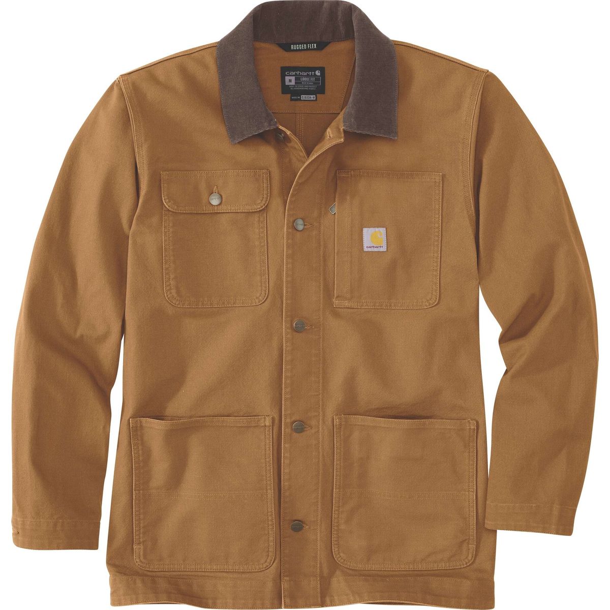 Carhartt Iconic C01 Rugged Flex Duck Chore Coat carhartt brown (BRN) 2XL REG 106675-BRN2XLREG