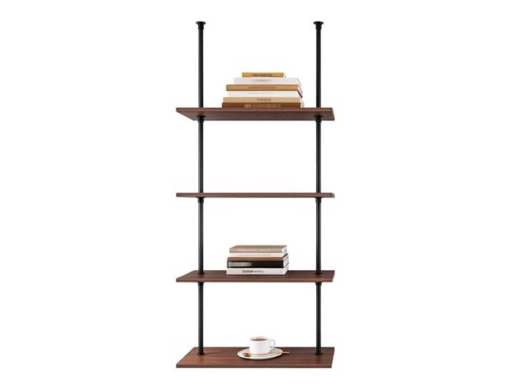 Gaommini Schwebende Regale für Wände, Decken-Hängeregal, Holz + Metall-Eisenrahmen, Ausstellungsregal, Bücherregal, Küche, Topf, Pfanne, Bar, Weinhalter, Blumenständer(4-Layer 60x30x155cm)