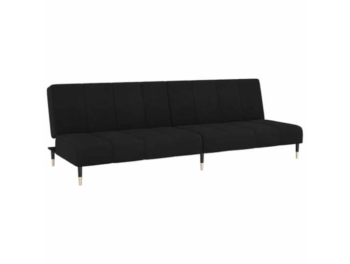 Makastle SchlafSofa Couch 2 Sitzer Schwarz Samt