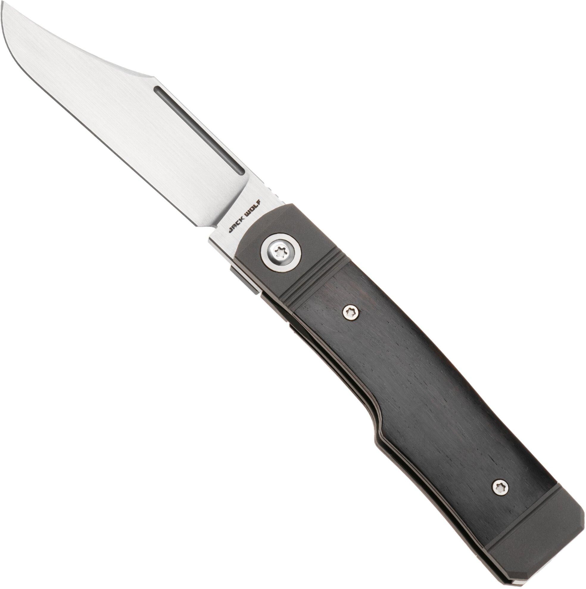 Jack Wolf Knives Jack Wolf Gunslinger Jack GUNSL-03-EBONY Ebony Wood, coltello da tasca