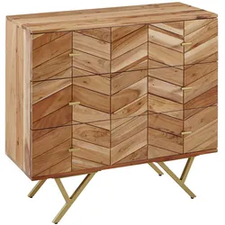 SIDEBOARD – Akazie Massivholz, rustikal, mit Muster, Landhausstil