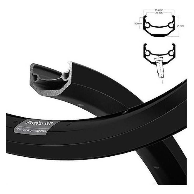Ryde Felge Andra 40 Disc schwarz 27,5 (27.50") (71786975)
