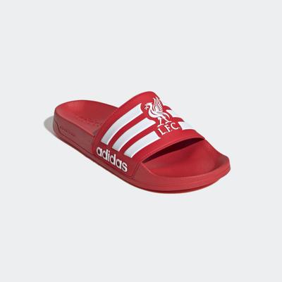 Badesandale ADIDAS SPORTSWEAR "ADILETTE SHOWER FC LIVERPOOL BADESCHLAPPEN", Damen, Gr. 44,5, weiß (supplier colour, ftwr weiß, supplier colour), Synthetik, Schuhe, Badelatschen