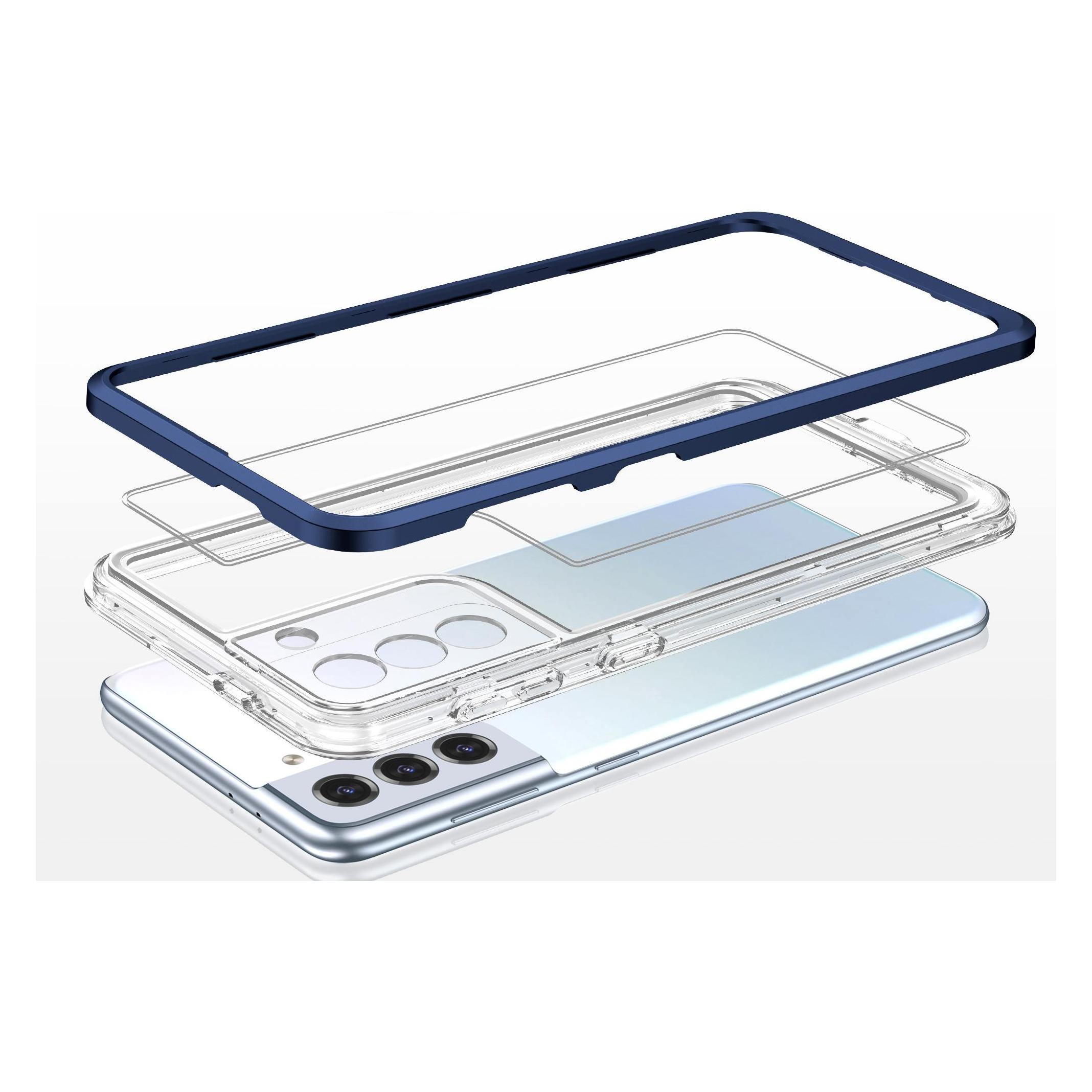 Hurtel Klare 3in1 Hülle für Samsung Galaxy S21 + 5G (S21 Plus 5G) Rahmen Gel Cover Blau (Samsung Galaxy S21+ 5G) (1404978613)