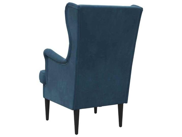 Confortable Fauteuil simple pour salon bureau chaise relax Bleu Velours__27932