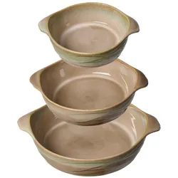 AUFLAUFFORMEN-SET RUND Tortosa braun 3-tlg.