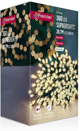 Premier Decorations Premier 360 LED Multi Action Warm White SupaBrights