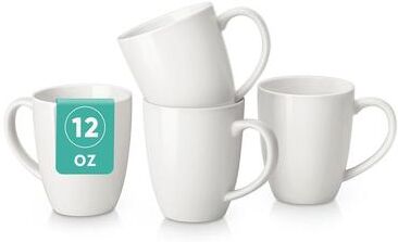 vancasso White Porcelain 4-Piece Coffee Mug 12oz or 16oz with Handle