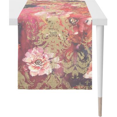 Tischläufer APELT "Noemi - Herbstzeit, Herbstdeko, Herbst", bunt (bordeaux, rosa, natur, bunt), B:46cm L:135cm, Polyester, Tischdecken, Digitaldruck
