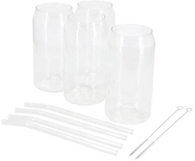 Gibson Home Set of 10, Glass Tumbler and Straw Clear