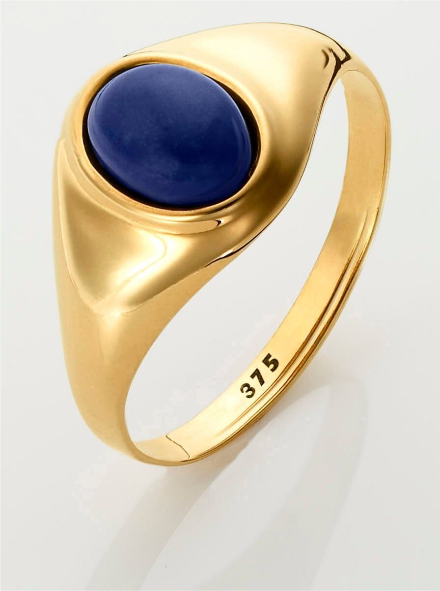 Fingerring LADY Gr. 19, gold (gelbgold 375), Fingerringe, Damen, 19, Gold Metall, Gold, Metall, Fingerring
