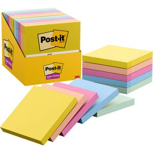 Post-it Haftnotizen Super Sticky Summer Sorbet, bunt, 76 x 76mm, selbstklebend, 10x 90 Blatt