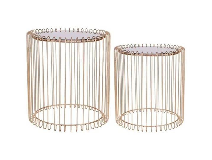 Table d'appoint - URBAN LIVING - Lot de 2 - Miroir - Métal - Design contemporain