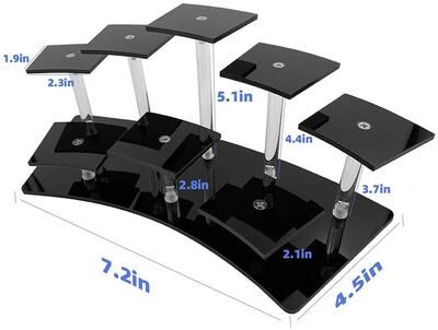Uplift Treasures Acrylic Multi Tier Display Stand Organizer black 8 Seats