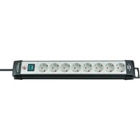 Premium-Line Steckdosenleiste 8-fach schwarz/hellgrau, 1,8 Meter