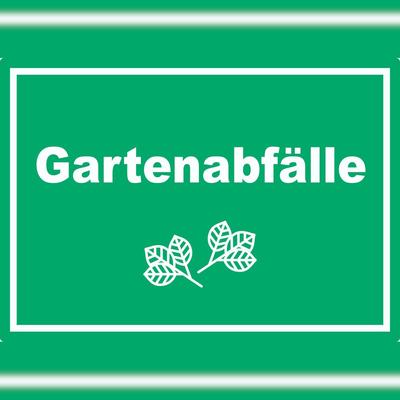 HB-Druck Gartenabfälle Mülltrennung Aufkleber Text Symbol Blätter Garten A4 (210x297mm)