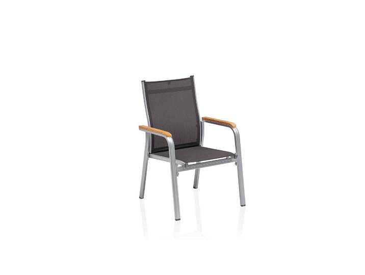 Kettler Granada Stapelsessel zerlegt Aluminium/Outdoorgewebe Teak