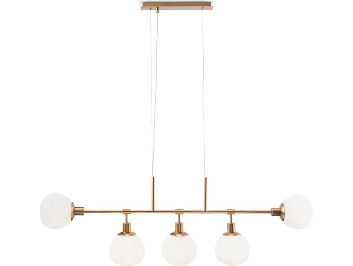 Lampe à suspendre\, métal laiton\, 5 flammes\, douilles E14
