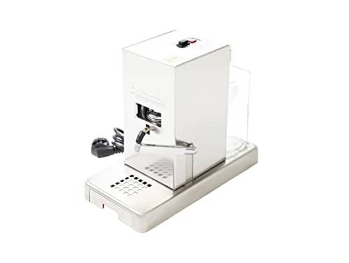 La Piccola Satinata italienische Espressomaschine für ESE-Pads Umweltbewusst und sparsam im Verbrauch Für Standard 44mm, Silver, KAVLP9111