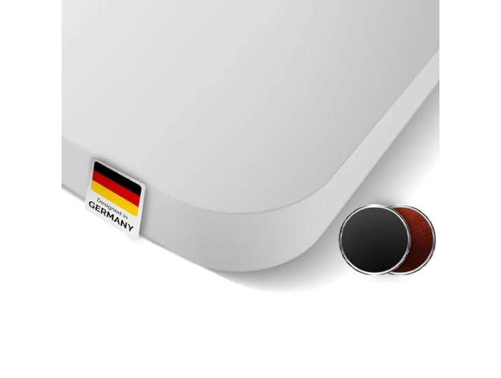 DESKSPACE Schreibtischplatte 120x60 cm (Weiß) 25 mm Tischplatte kratzfest mit Melaminbeschichtung, robuste Arbeitsplatte für höhenverstellbare Büro-Schreibtische